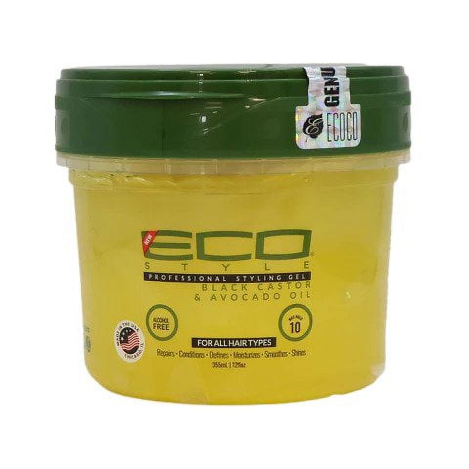 ECO STYLING GEL BLACK CASTOR OIL AVOCADO OIL 12OZ