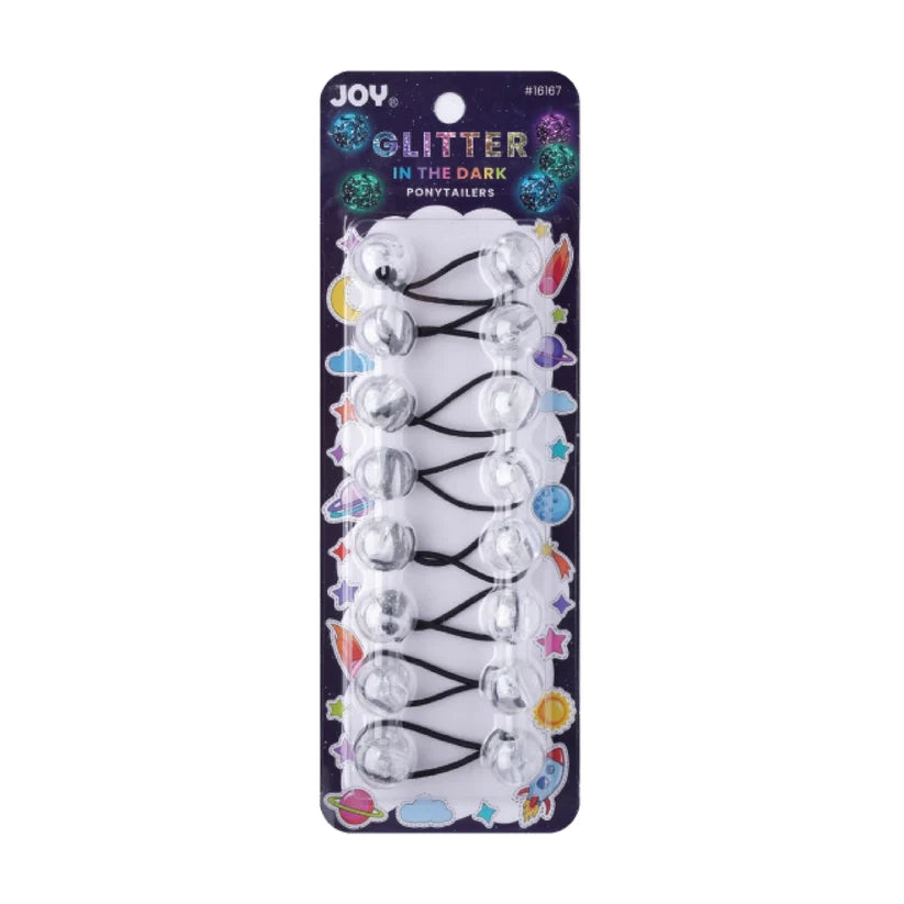 Joy Twin Beads Ponytailers – Glow in the Dark Glitter Collection 20mm