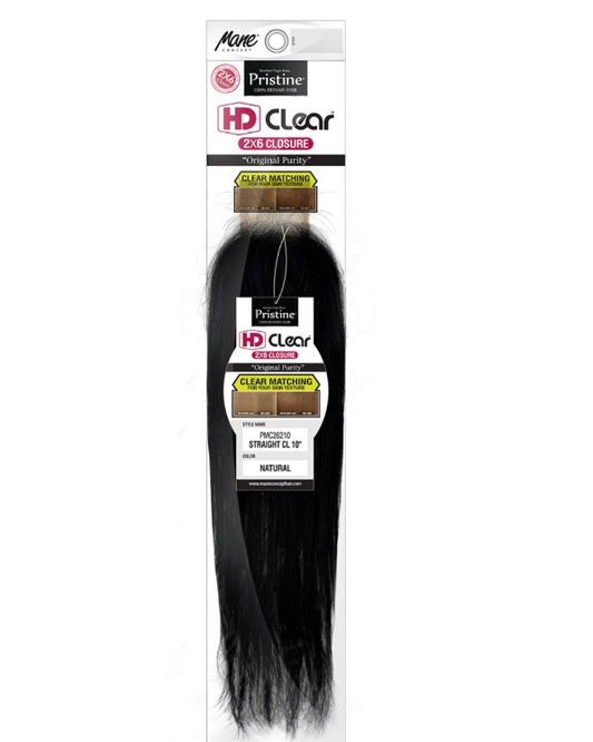 PRISTINE STRAIGHT 2X6 HD CLOSURE N BLACK