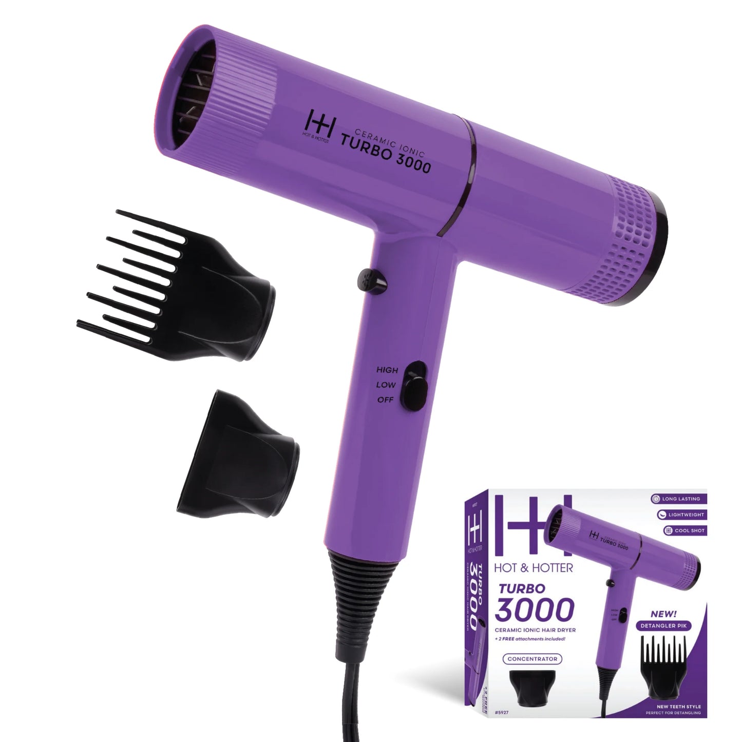 H&H CERAMIC TURBO HAIR DRYER PURPLE
