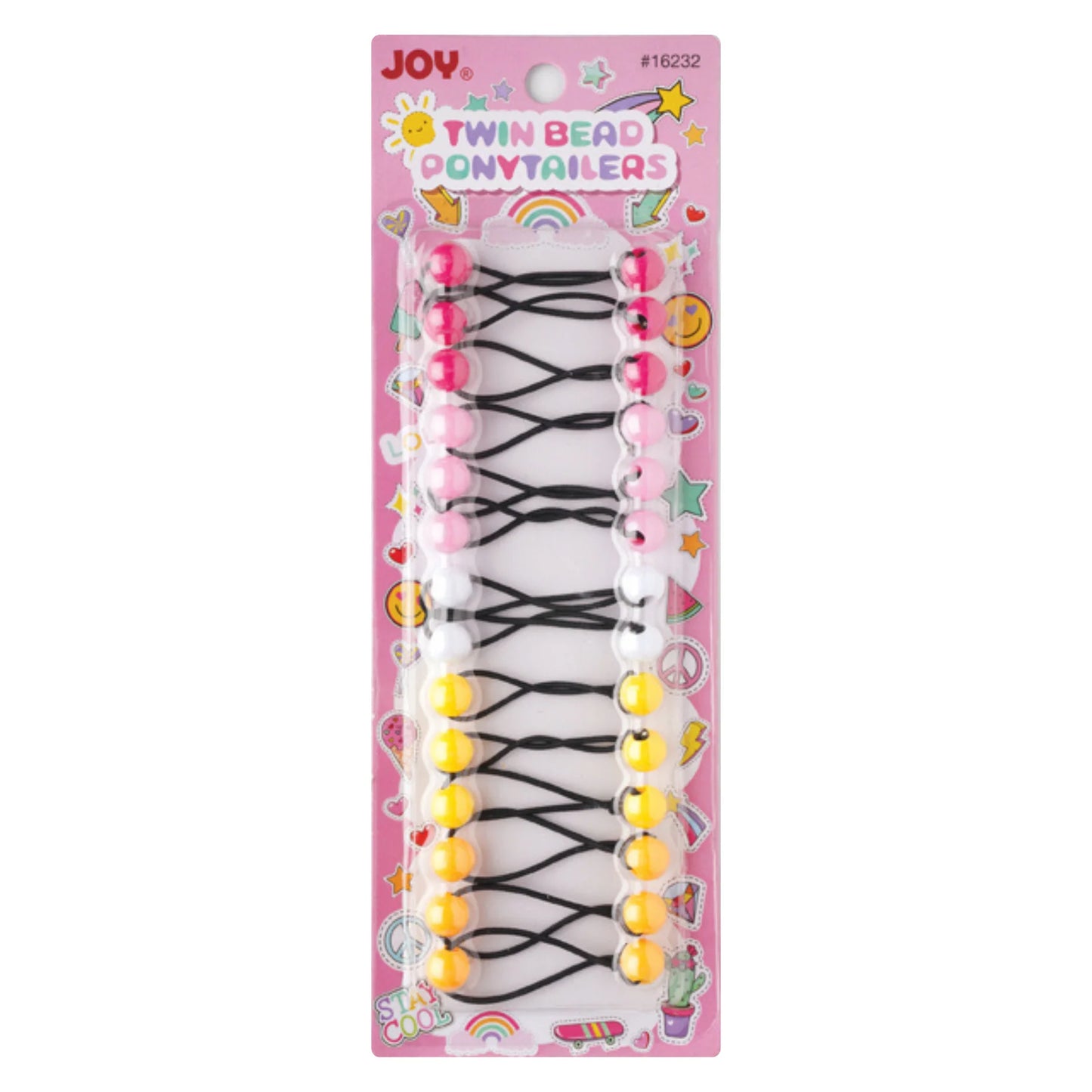 Joy Twin Beads Ponytailers – Classic Colors 12mm
