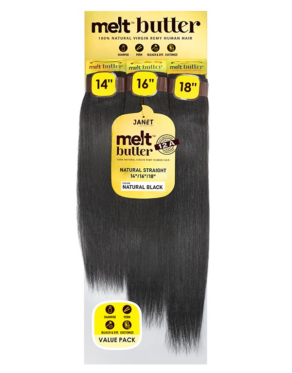 MELT BUTTER NATURAL SILKY STRAIGHT 3PCS