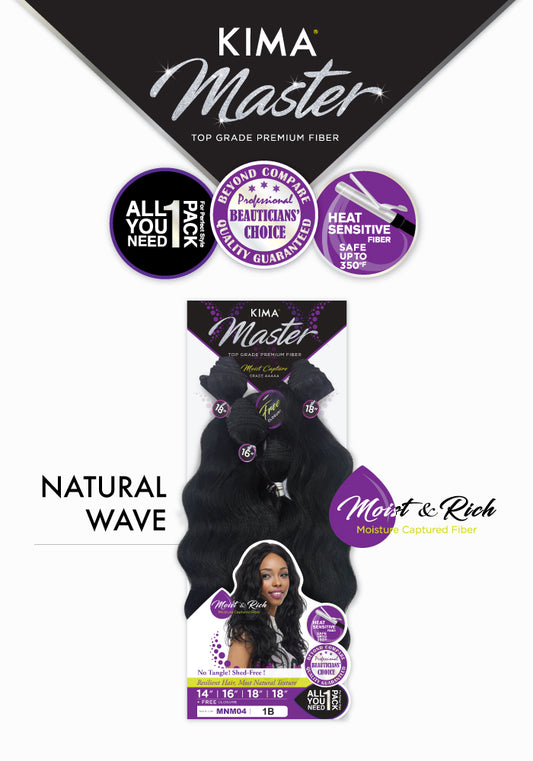 KIMA MASTER NATURAL WAVE EXTENSION 14"16"18" + 18" CLOSURE