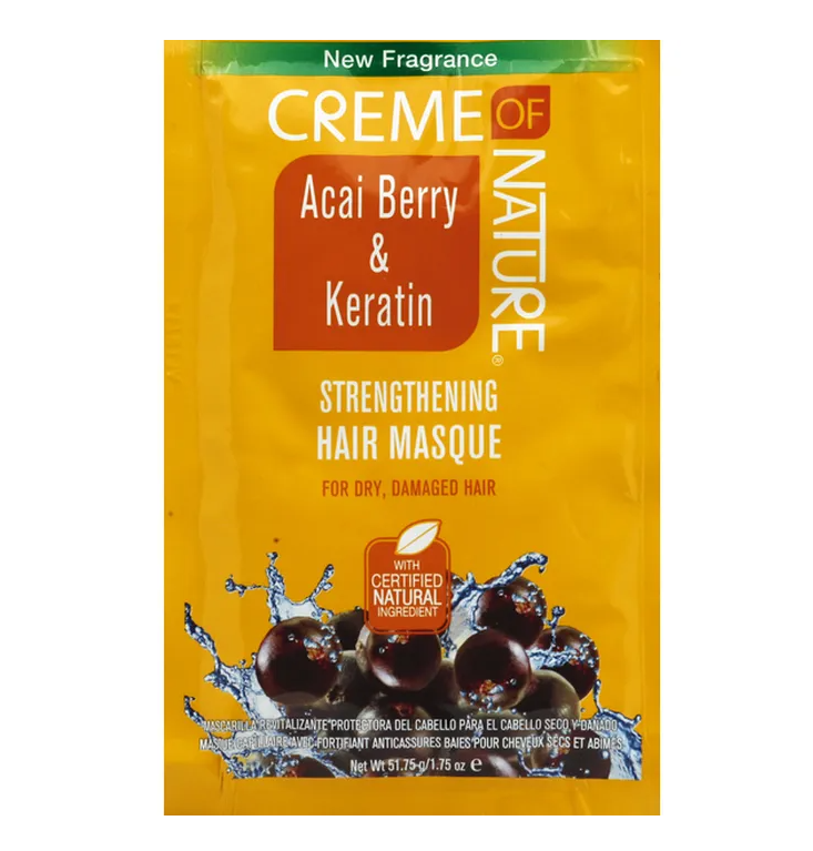 CREME OF NATURE ACAI BERRY & KERATIN HAIR MASK 1.75OZ