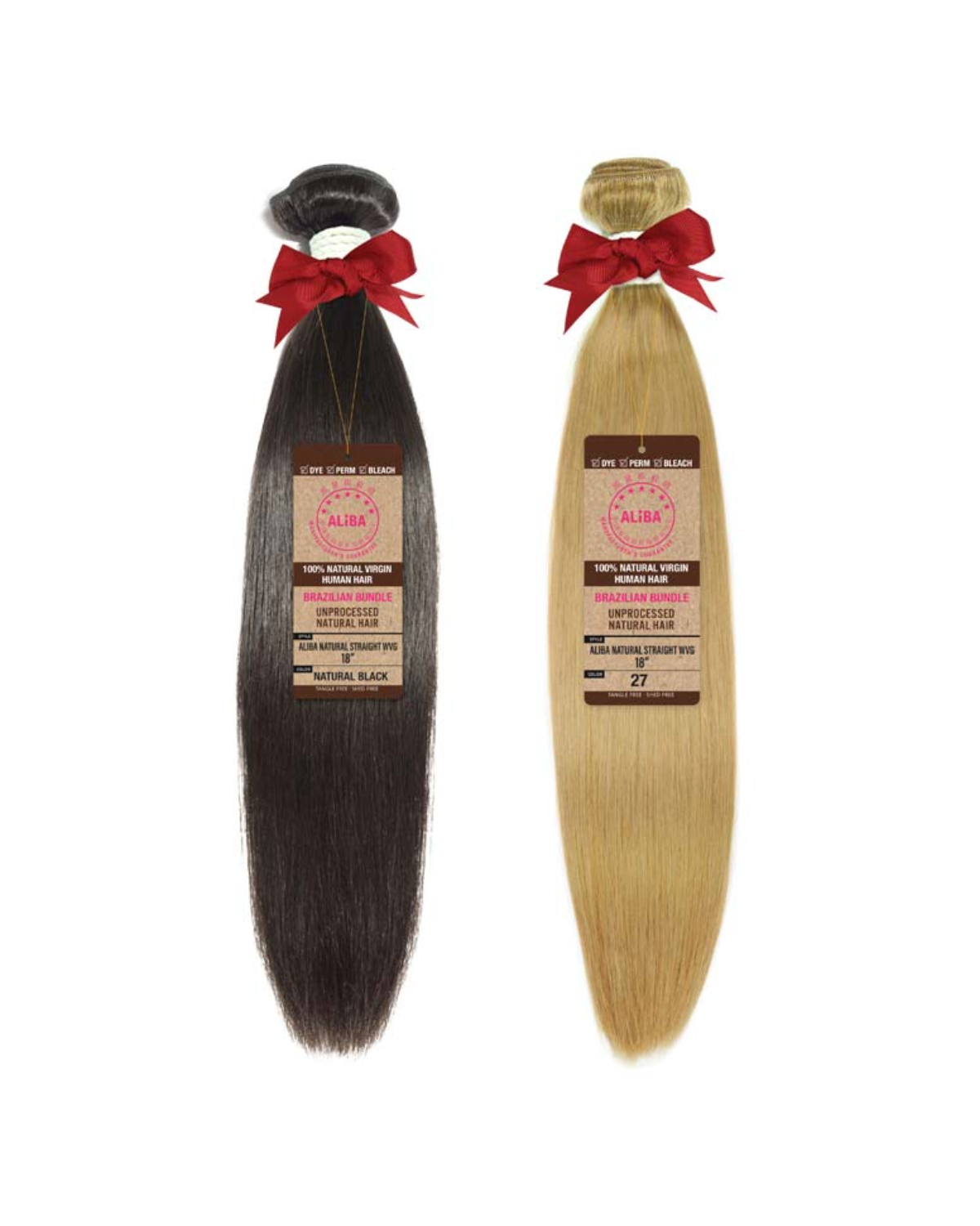 ALIBA NATURAL STRAIGHT WVG 16" SILVER