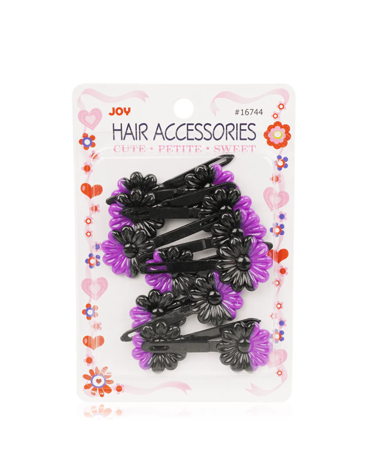 JOY DAISY BARRETS TWO TONE PURPLE BLACK