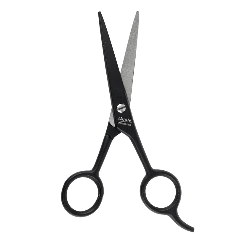 ANNIE STAINLESS STEEL STRAIGHT SHEARS 5.5" MATTE BLACK