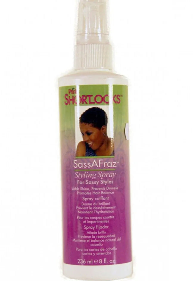 PINK SHORT LOOKS SASSAFRAZ STYLING SPRAY 8 FL OZ