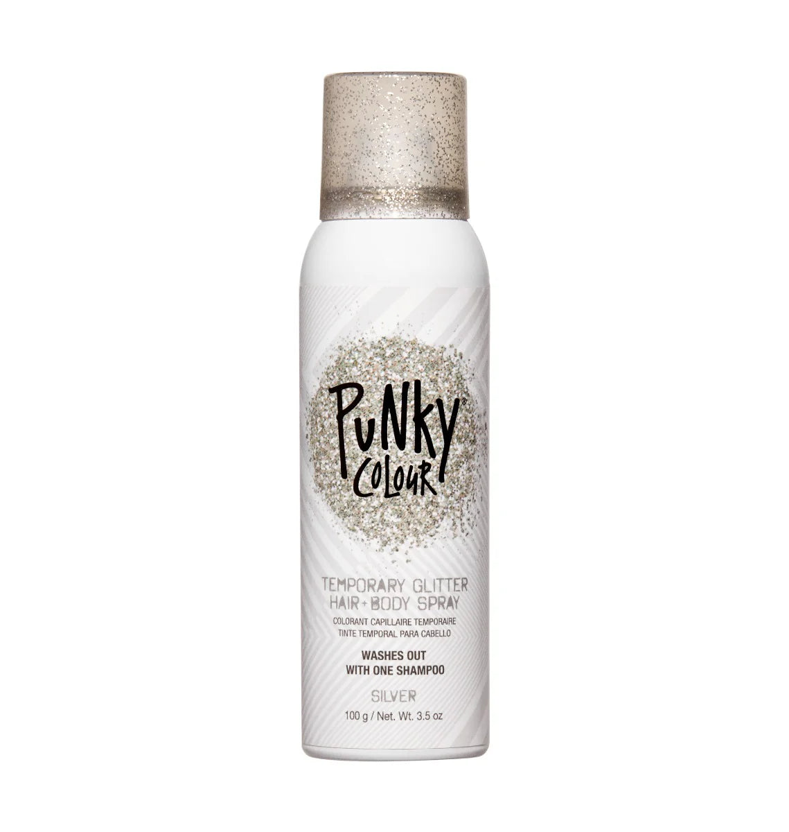 Jerome Russell Punky Colour Silver Glitter Temporary Hair Color Spray – 3.5 oz