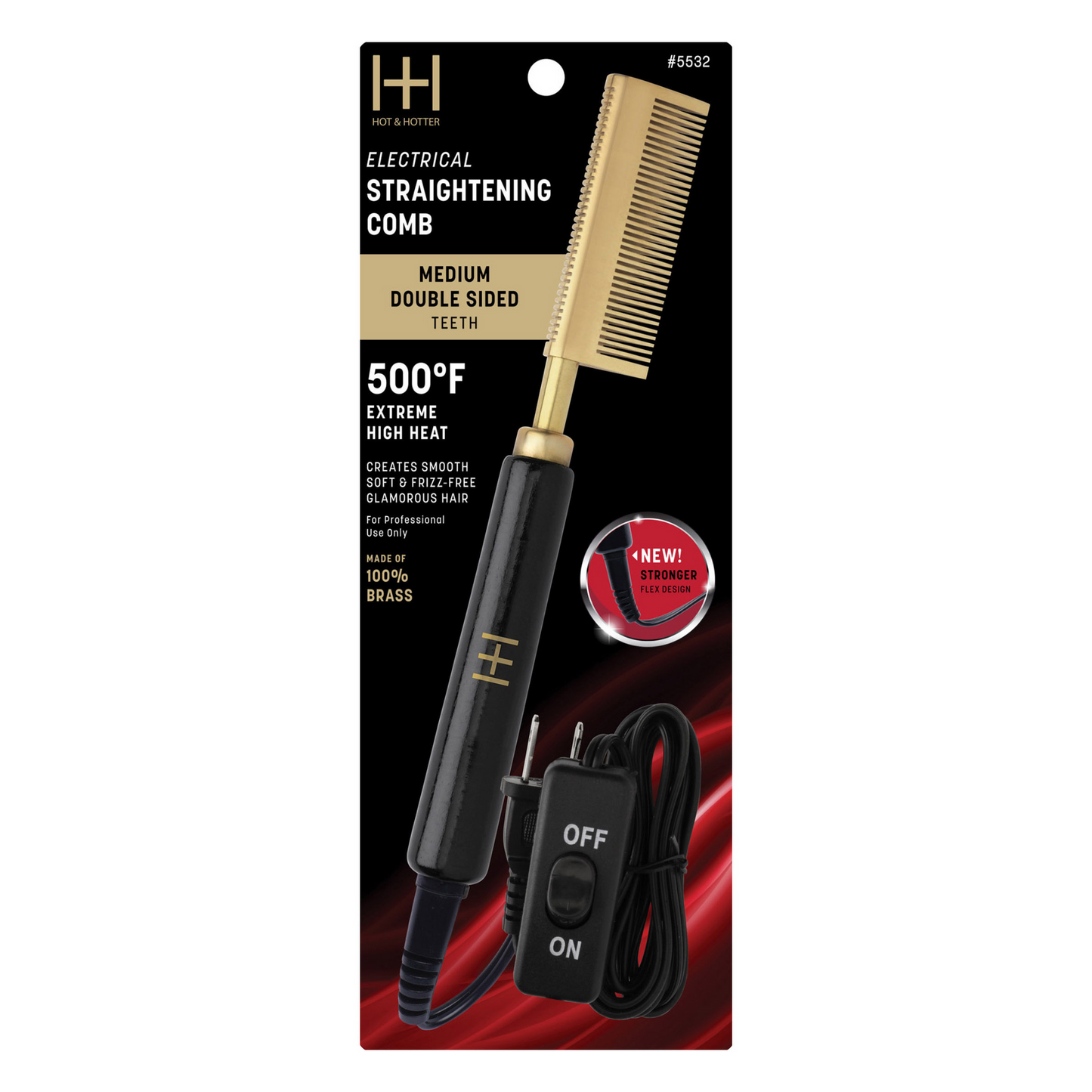 H&H HOT COMB MEDIUM DOUBLE SIDED TEETH