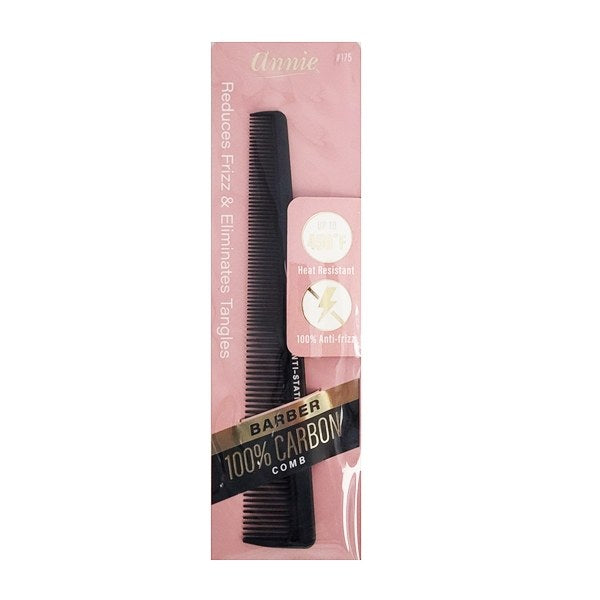 ANNIE CARBON BARBER COMB BLACK