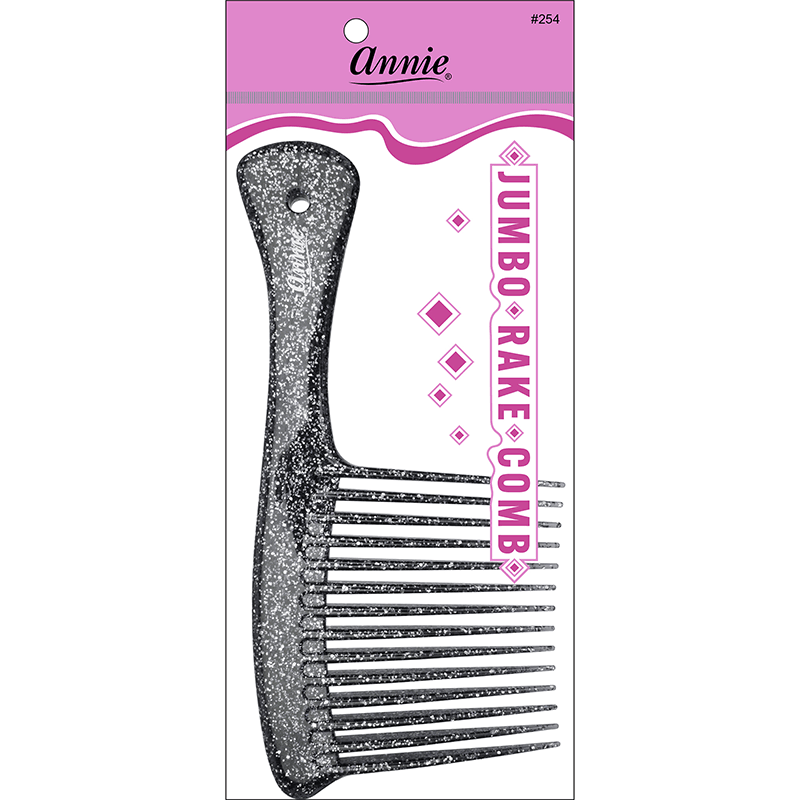 ANNIE LUMINOUS JUMBO RAKE COMB, SINGLE, ASSORTED COLOR