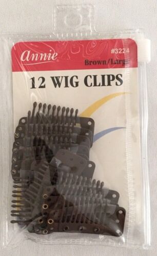 ANNIE WIG CLIPS L 12 CT BROWN