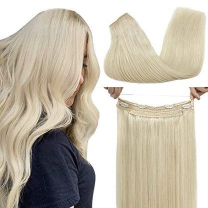 CherryTress Human Hair Halo Hair Extension - Wire Hair extension