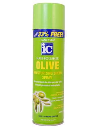 IC FANTASIA HAIR POLISHER OLIVE SHEEN SPRAY 14oz