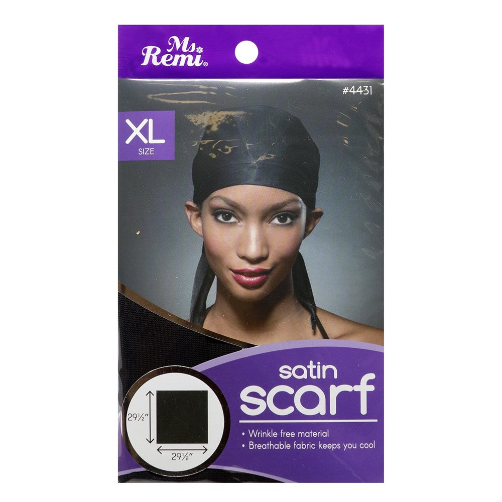 MS. REMI SATIN SCARF XL BLACK
