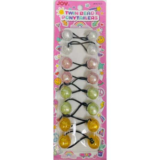 JOY TWIN BEADS PONYTAILER 8 CT ASST