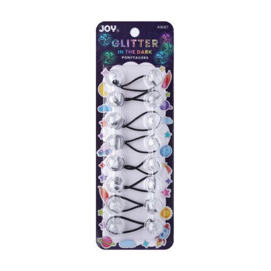 Joy Twin Beads Ponytailers – Glow in the Dark Glitter Collection 20mm