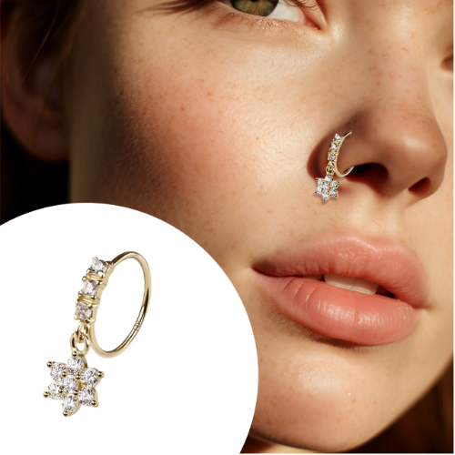 NOSE RING HOOP DANGLE