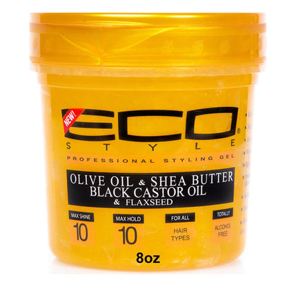 Eco Style Styler Gold Olive Shea Butter Black Castor Oil Styling Gel 16oz
