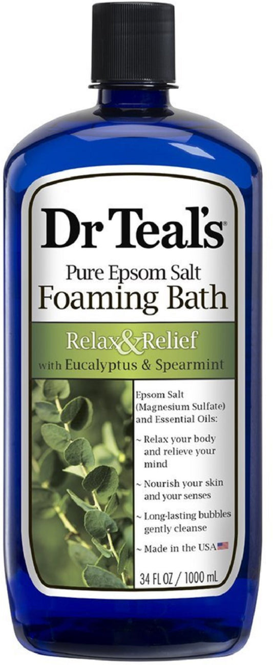DR TEALSW/EUCALYPTUS & SPEARMINT FOAMING BATH 34 OZ