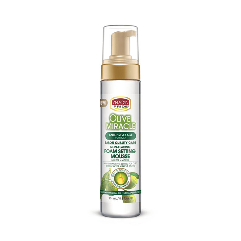 AFRICAN PRIDE OLIVE MIRACLE ANTI-BREAKAGE MOUSSE 8.5oz