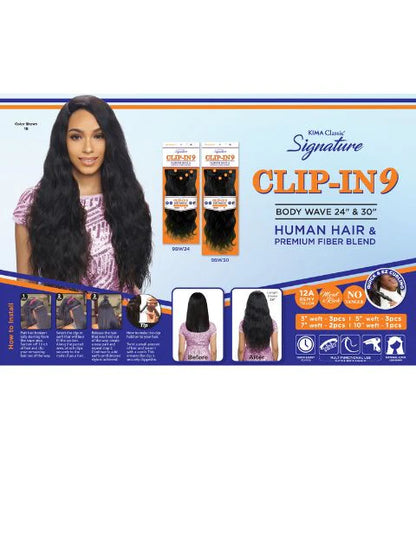 KIMA SIGNATURE 9 PCS CLIP- BODY WAVE