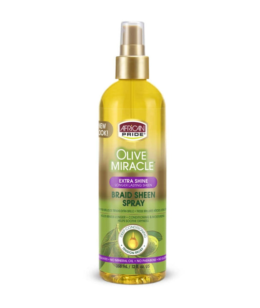 AFRICAN PRIDE OLIVE MIRACLE BRAID SHEEN SPRAY 12oz