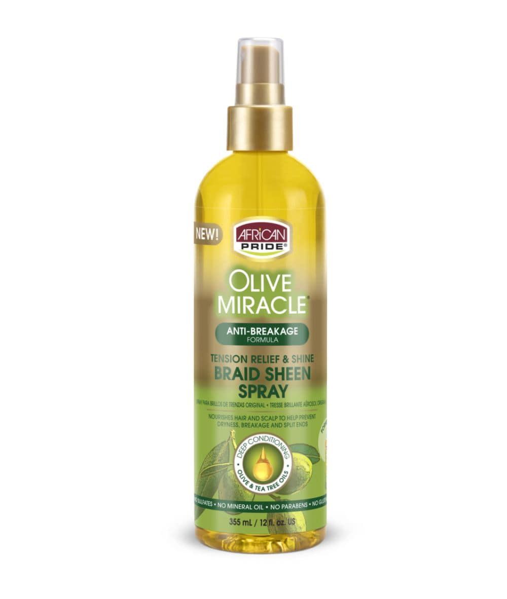 AP OLIVE MIRACLE ANTI-BRAKAGE BRAID SHEEN SPRAY 12OZ