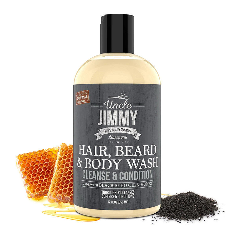 UNCLE JIMMY MEN-HAIR BEARD & BODY WASH 12 OZ