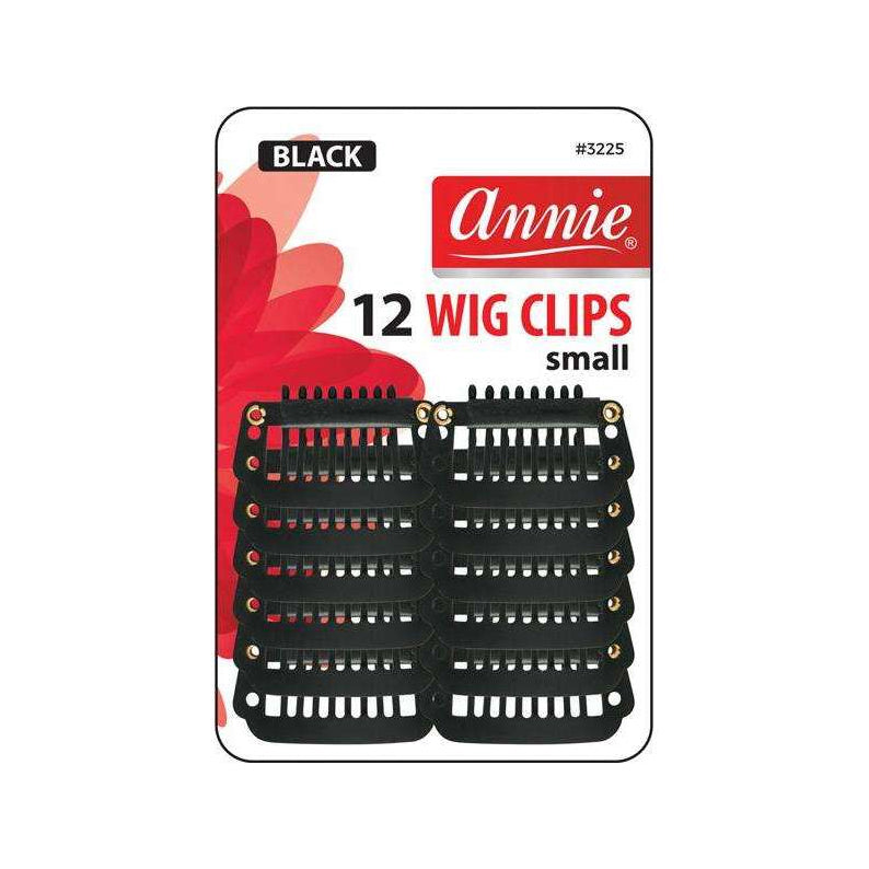 ANNIE WIG CLIPS S 12 CT BLACK