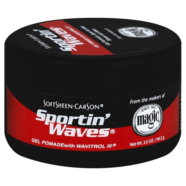 SPORTIN WAVE GEL POMADE BLACK 3.5 OZ