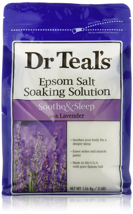 DR TEALS WITH LAVENDER PURE EPSOM SALT SOAKING SOLUTION 3LBS