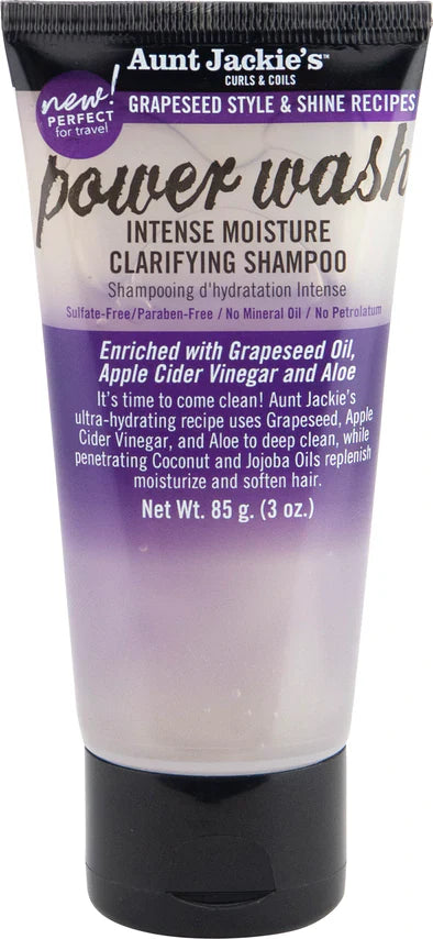 AUNT JACKIES TRAVEL SIZE GRAPESEED POWERWASH SHAMPOO 3OZ