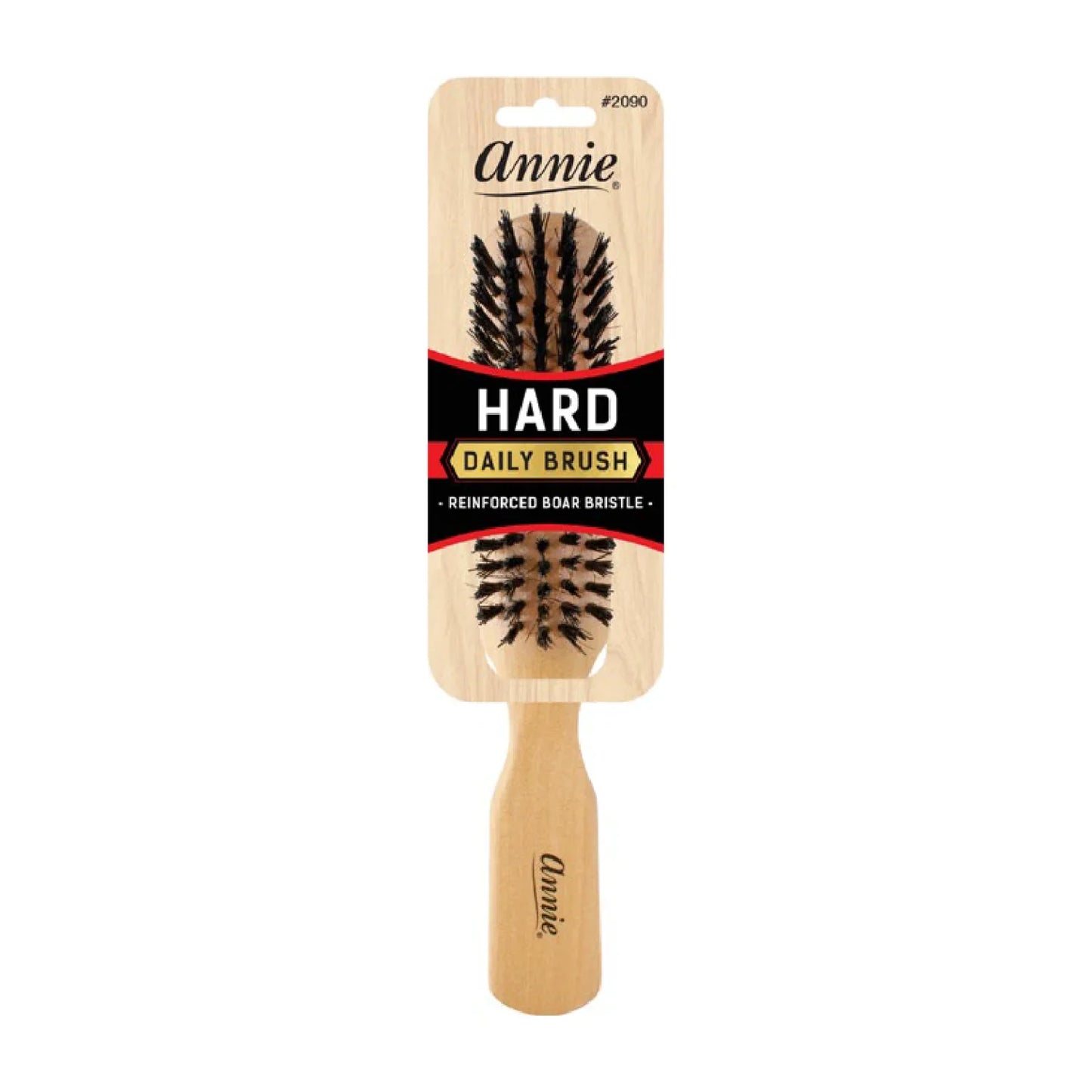 Annie Hard 5 Row Wooden Brush, Boar & Nylon Bristle, Light Brown