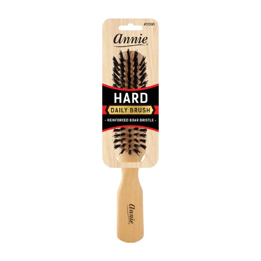 Annie Hard 5 Row Wooden Brush, Boar & Nylon Bristle, Light Brown