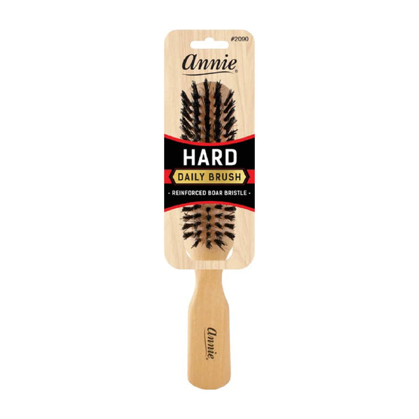 Annie Hard 5 Row Wooden Brush, Boar & Nylon Bristle, Light Brown