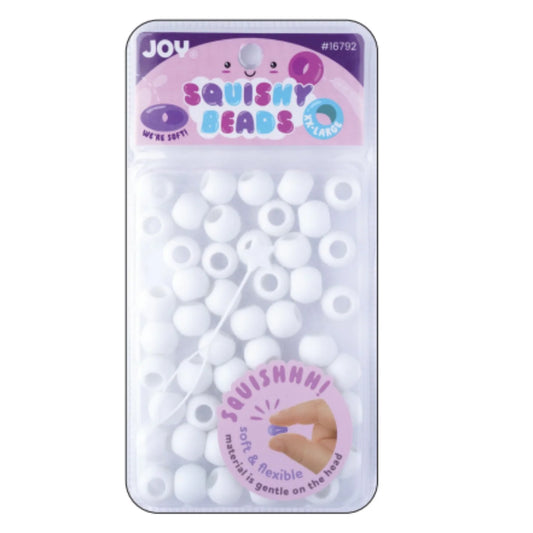 Joy Round Squishy Hair Beads XXL Size Large Package White