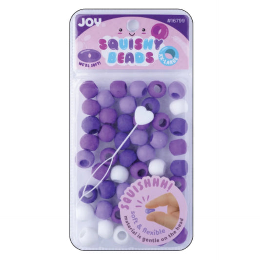 Joy Round Squishy Hair Beads XXL Size Large Package Purple Mix