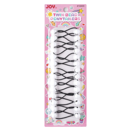 Joy Twin Beads Ponytailers – Classic Colors 12mm