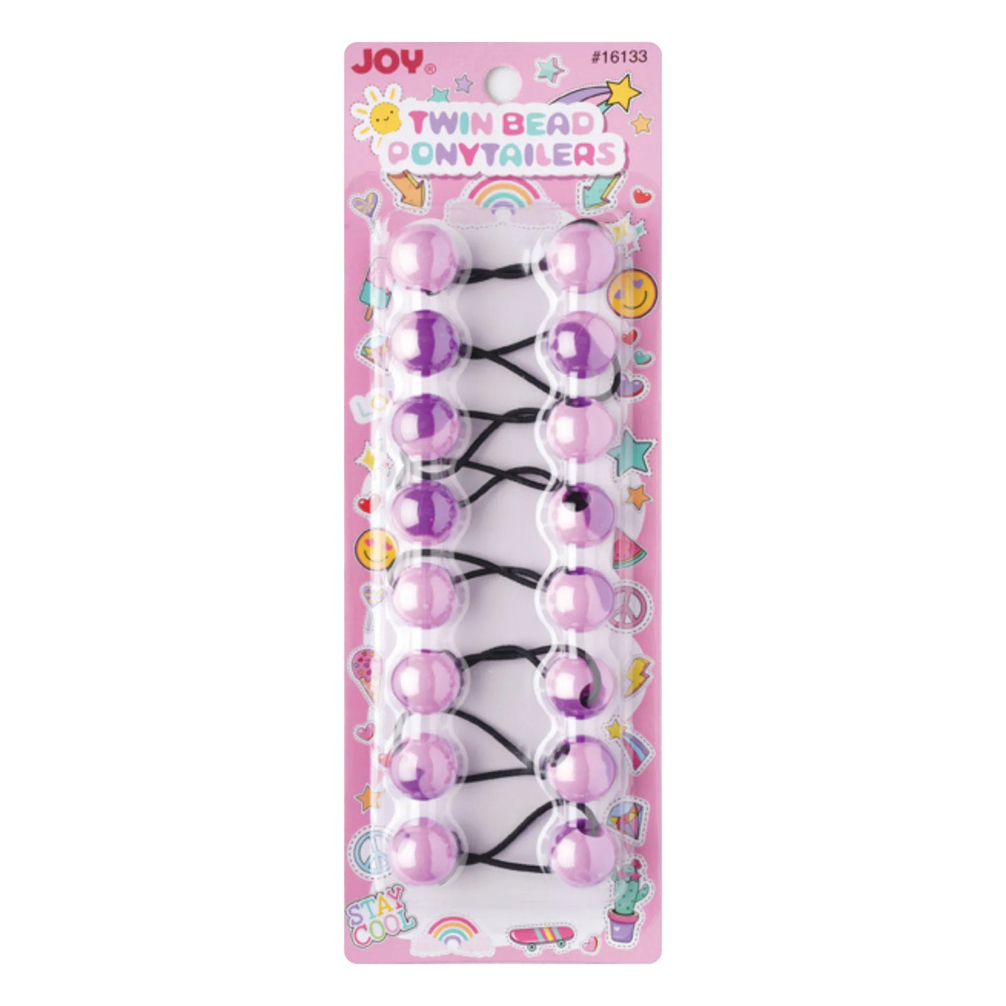 Joy Twin Beads Ponytailers 20mm 8ct Two Tone Purple