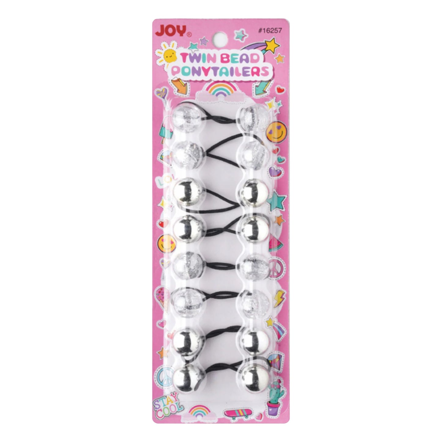 Joy Twin Beads Ponytailers – Glitter Collection 20mm