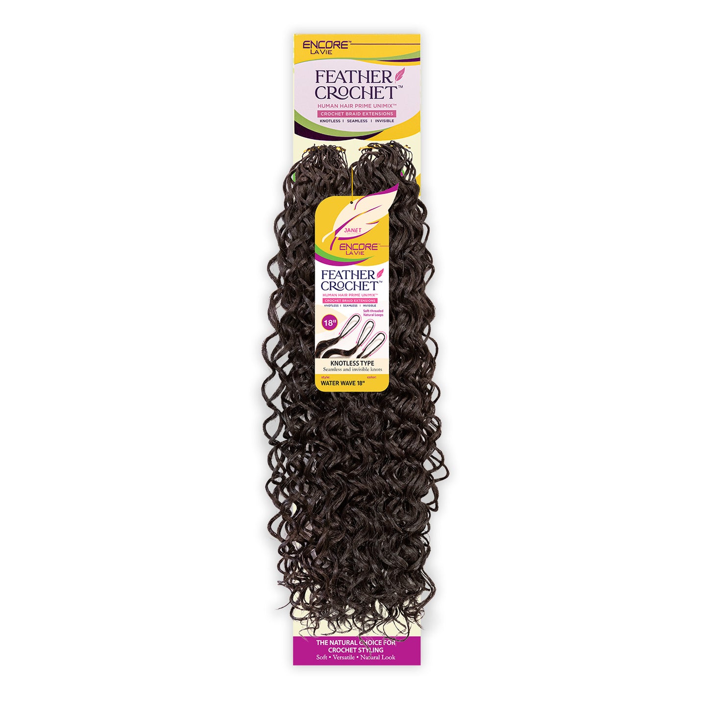 Janet Collection Feather Crochet Encore Lavie Water Wave 18"