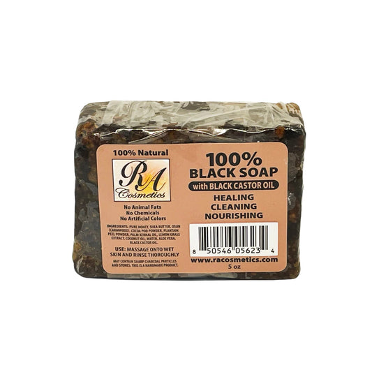 RA COSMETICS BLACK SOAP WITH BLACK CASTOR OIL 5OZ