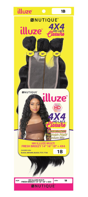 ILLUZE MULTI FRESH BREEZY 14" 16" 18" + 4X4 CLOSURE