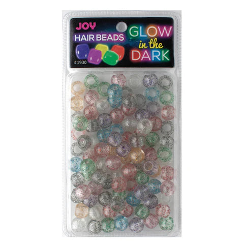 JOY HAIR BEADS GLOW IN THE DARK ASST GLITTER