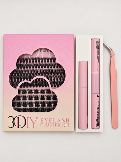 LaraBeauty Co. Cloud Pack DIY Lash Clusters Kit | Bond, Seal, Remover & Tweezers Included