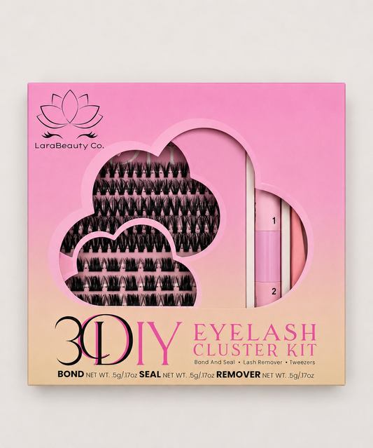 LaraBeauty Co. Cloud Pack DIY Lash Clusters Kit | Bond, Seal, Remover & Tweezers Included