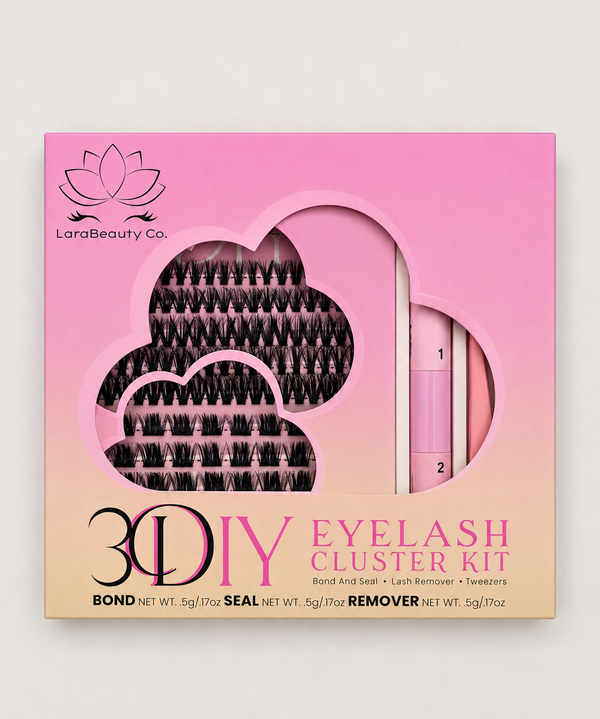 LaraBeauty Co. Cloud Pack DIY Lash Clusters Kit | Bond, Seal, Remover & Tweezers Included
