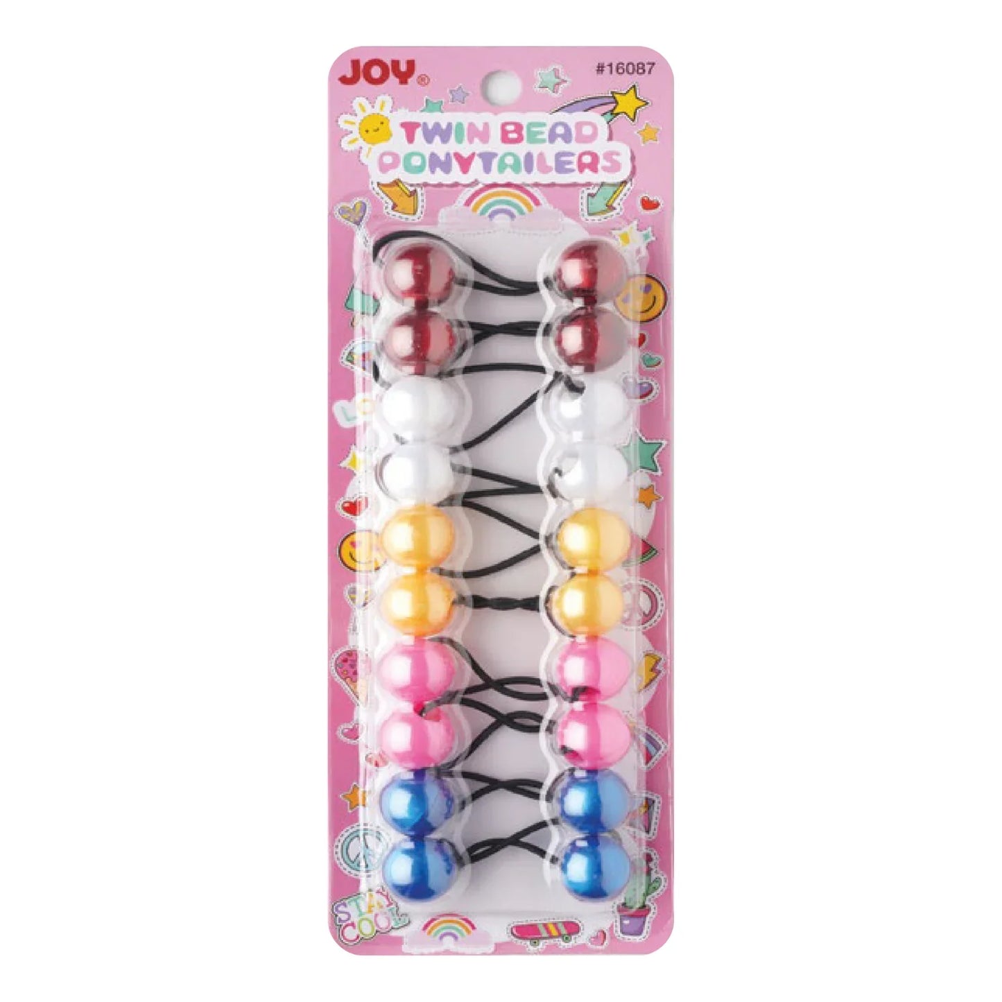 Joy Twin Beads Ponytailers – Pearl Collection